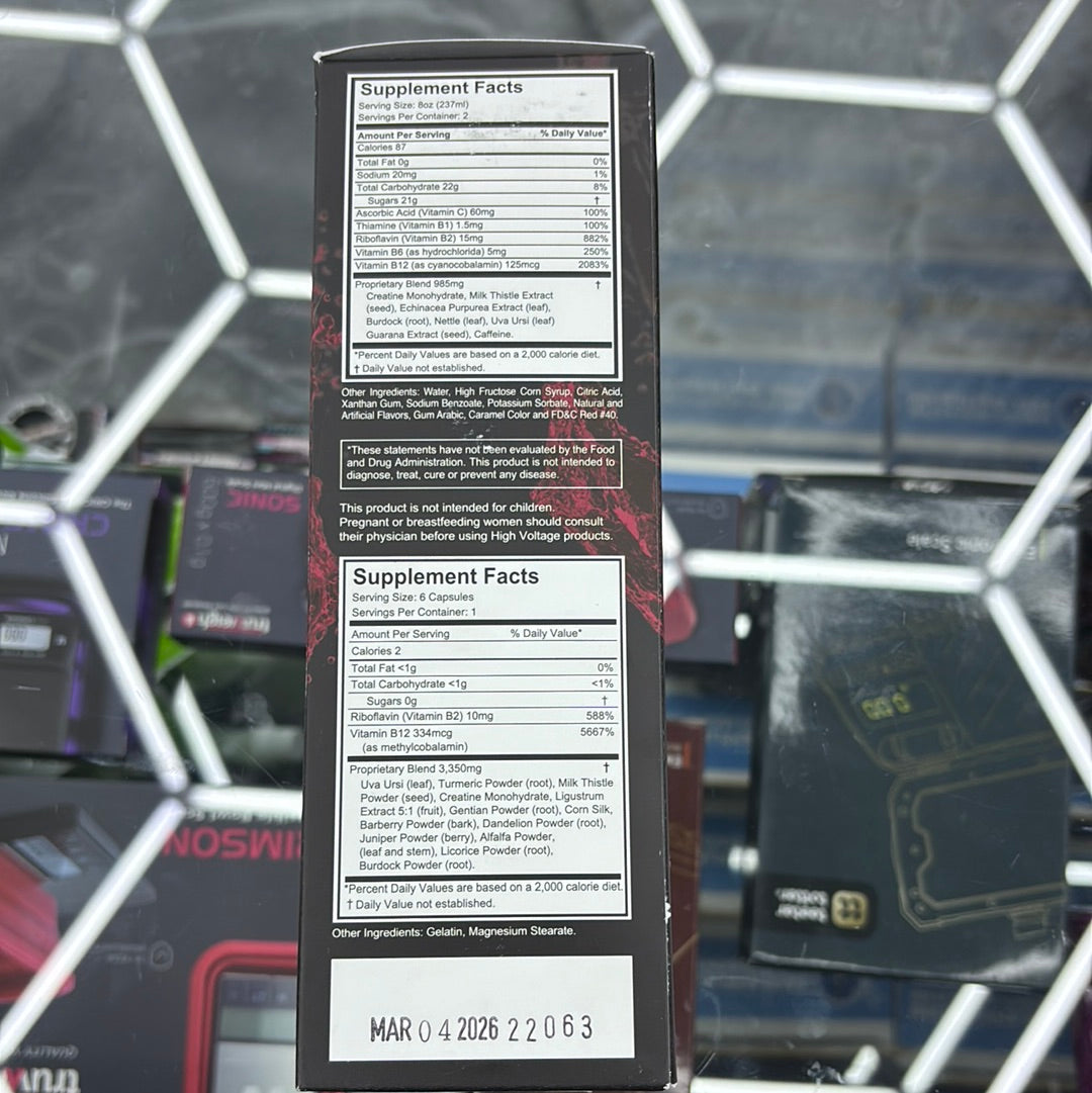 High voltage detox, double flush pomegranate flavor￼ 16oz