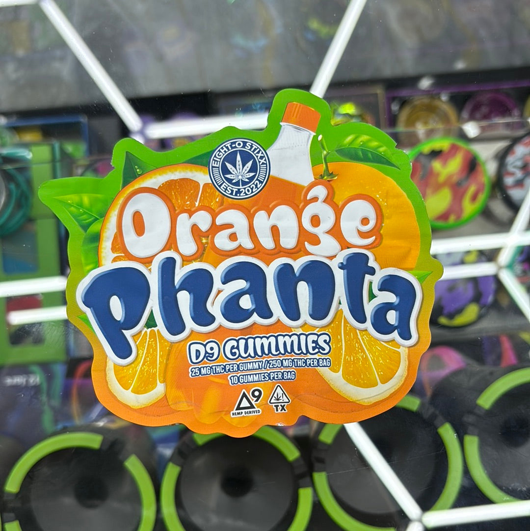 Eight-o stixx orange phanta d9 gummies 250mg per bag 10gummies