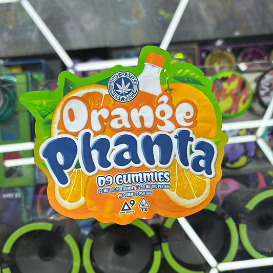 Eight-o stixx orange phanta d9 gummies 250mg per bag 10gummies