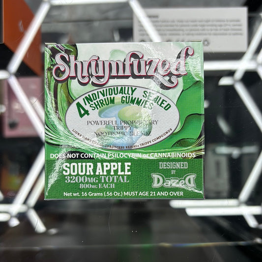 Shrumfuzed 4pack sour apple shroom gummies