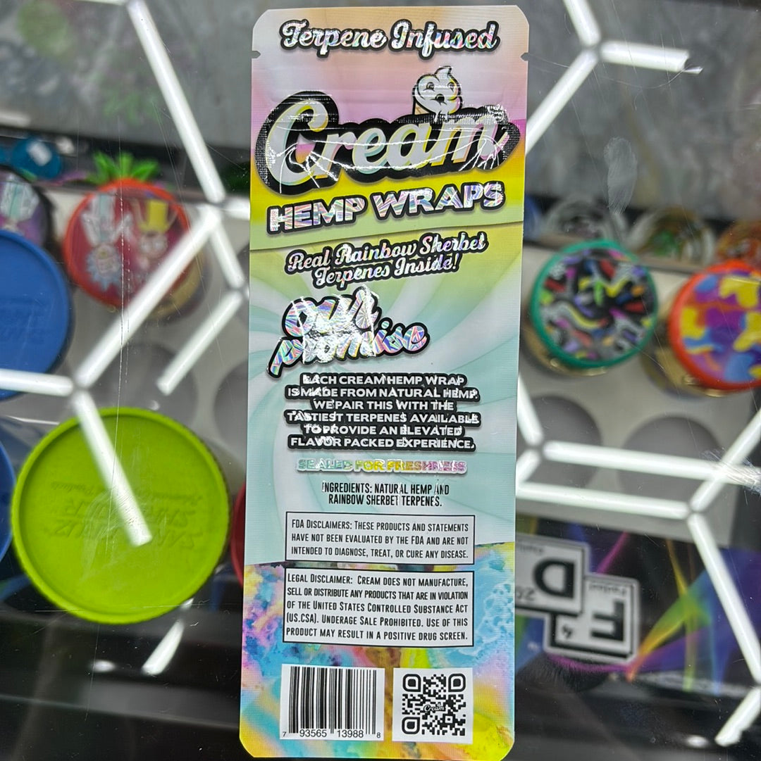 Cream premium hemp wraps rainbow sherbet