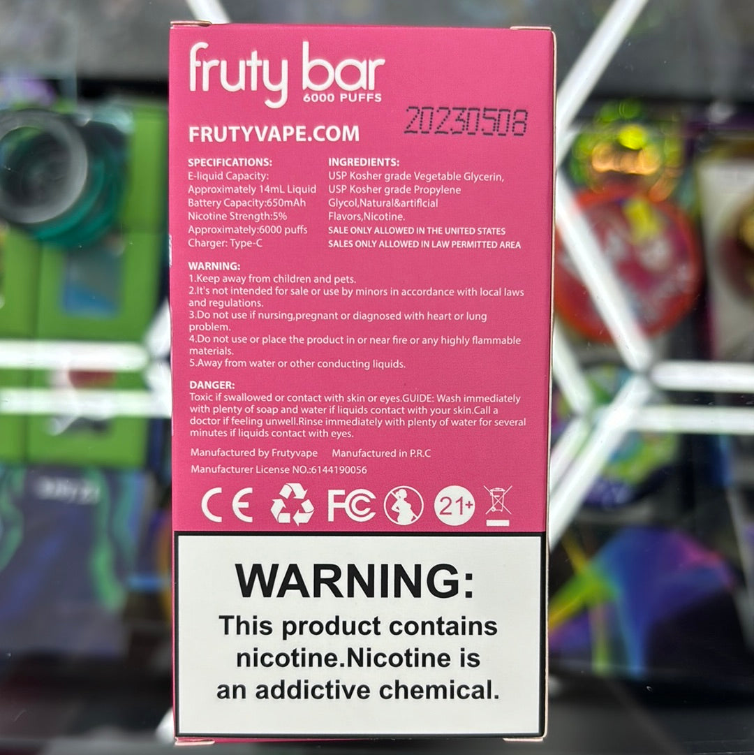 Fruty bar, 6000 puffs strawberry ice