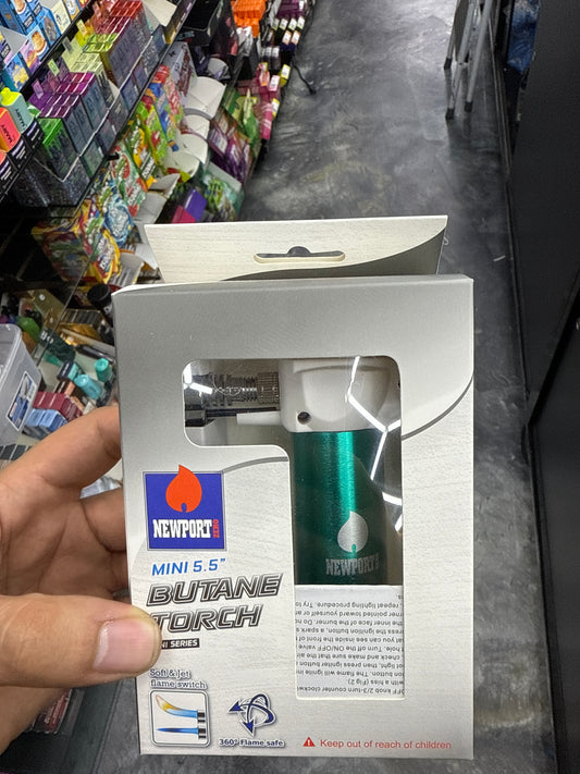 Newport zero mini 5.5” butane torch blue