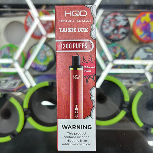 HQD lush ice, 1200 puffs curvie plus