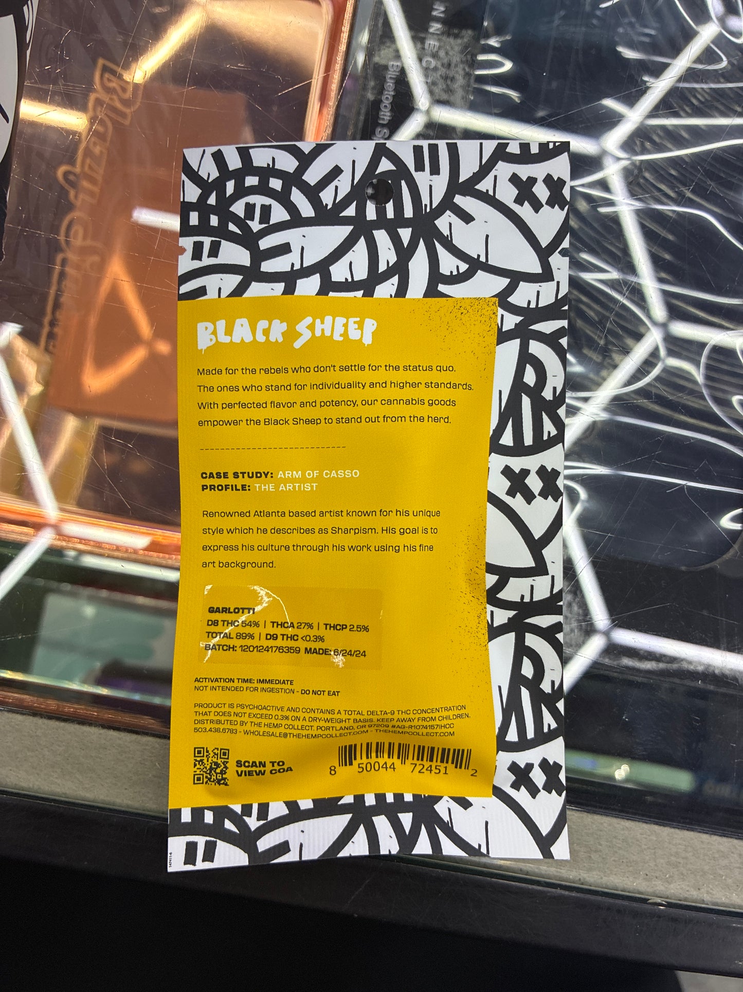 Black sheep live THCA blend 2g cartridge garlotti