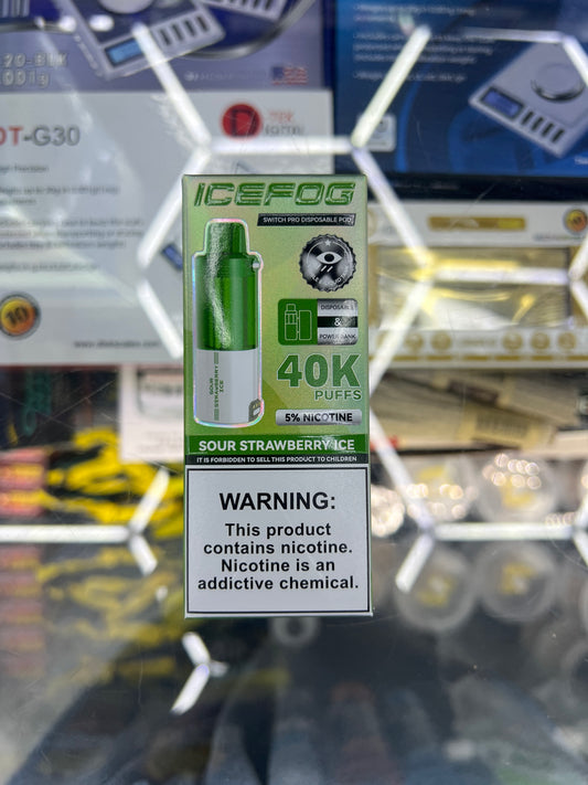 IceFogger switch pro disposable pod 40k puffs sour strawberry ice