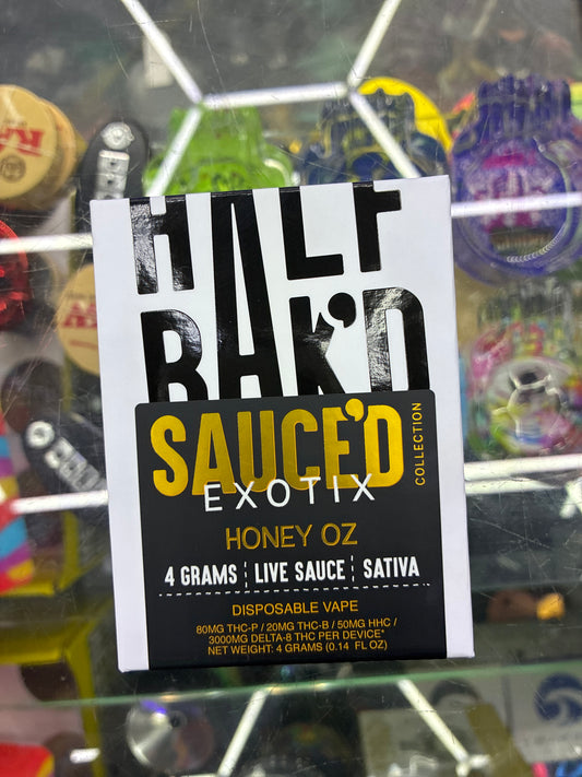 Half bakd 4g live sauce cartridge honey oz sativ