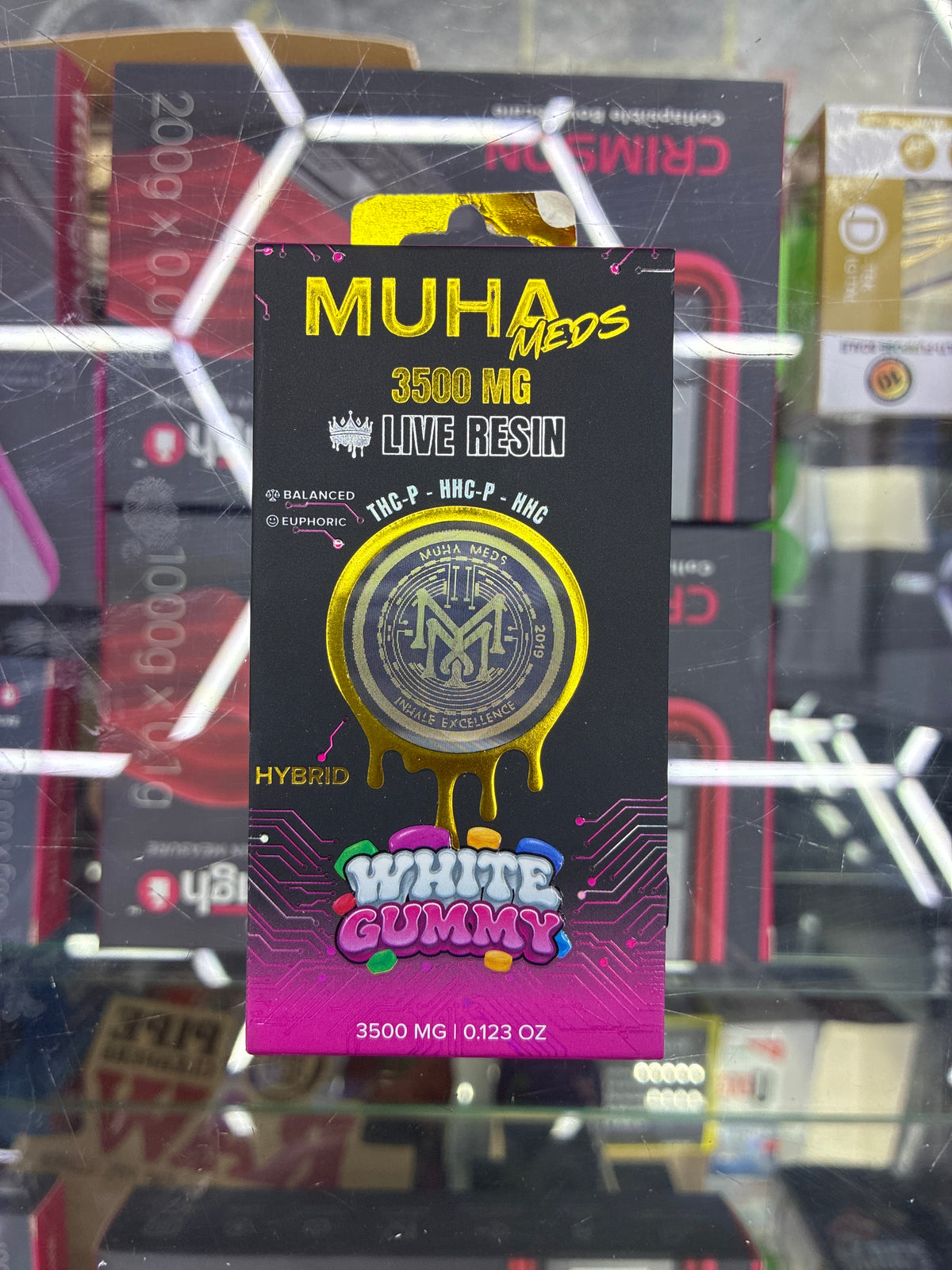 Muha meds 3500mg melted diamonds White Gummy Hybrid