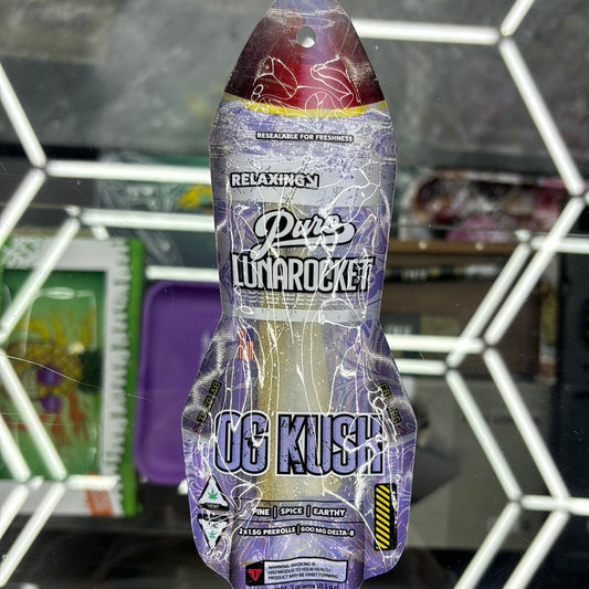 Puro lunarocket OG Kush, 2X 1.5G pre-roll, relaxing
