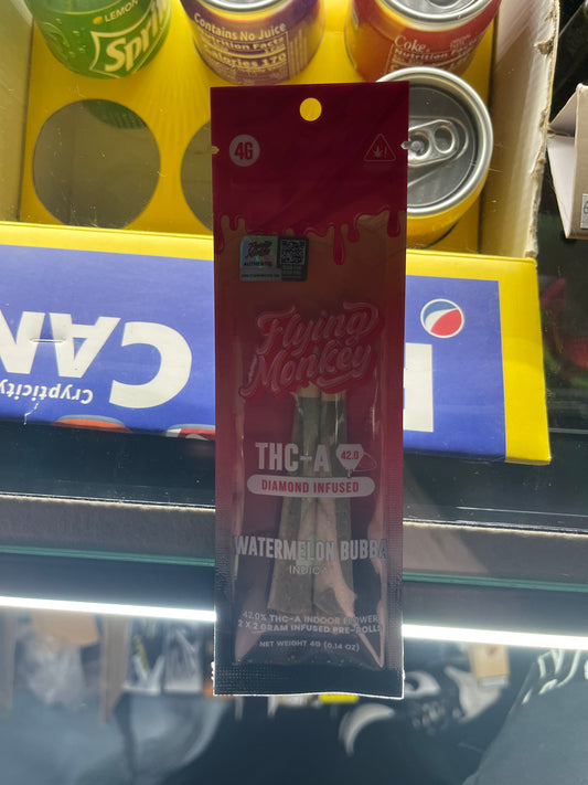 Flying monkey pre rolls thca watermelon bubba indica