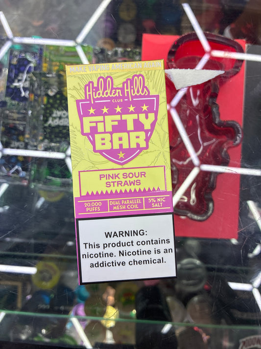 Fifty bar 20K puff pink sour straws