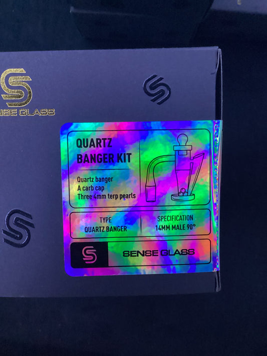 Sense glass quartz banger kit (banger, carb cap, 3 4mm terp pearls)