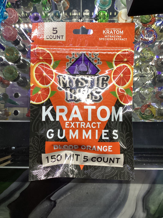 Mystic labs kratom extract gummies blood orange 150 MIT 5 count