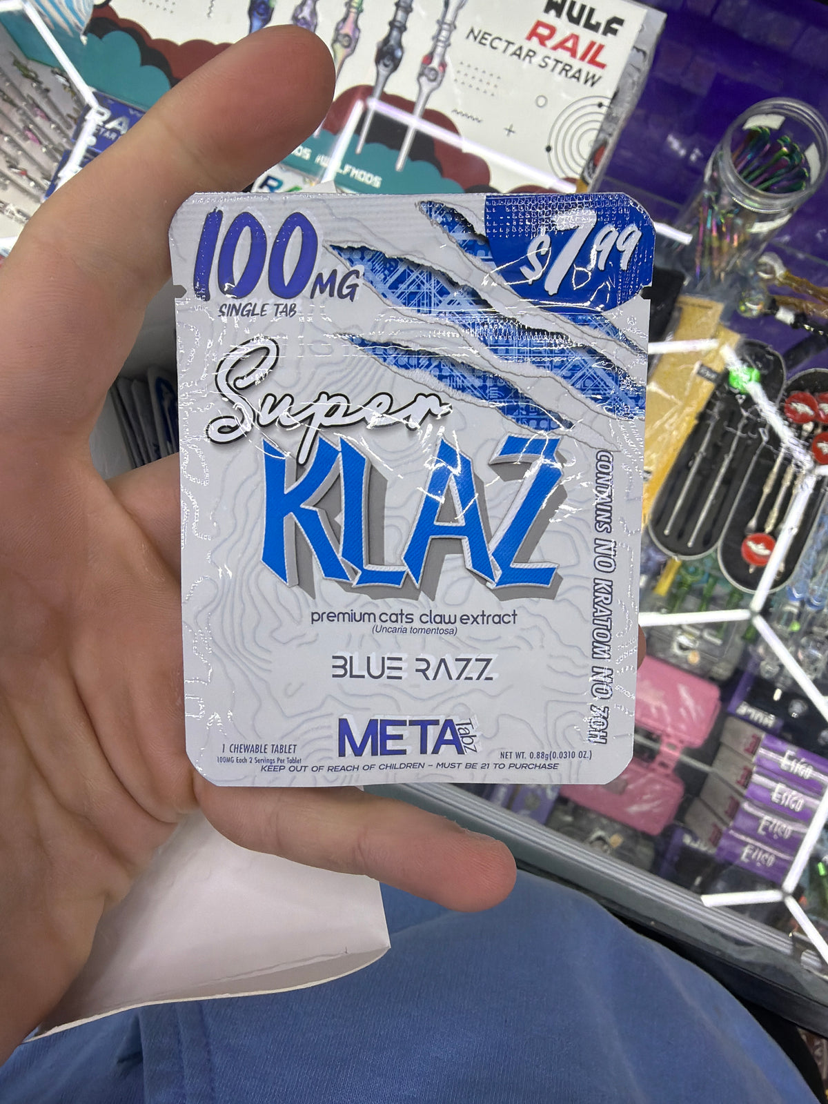 SUPER KLAZ Premium Cats Claw Extract 100mg Blue Razz