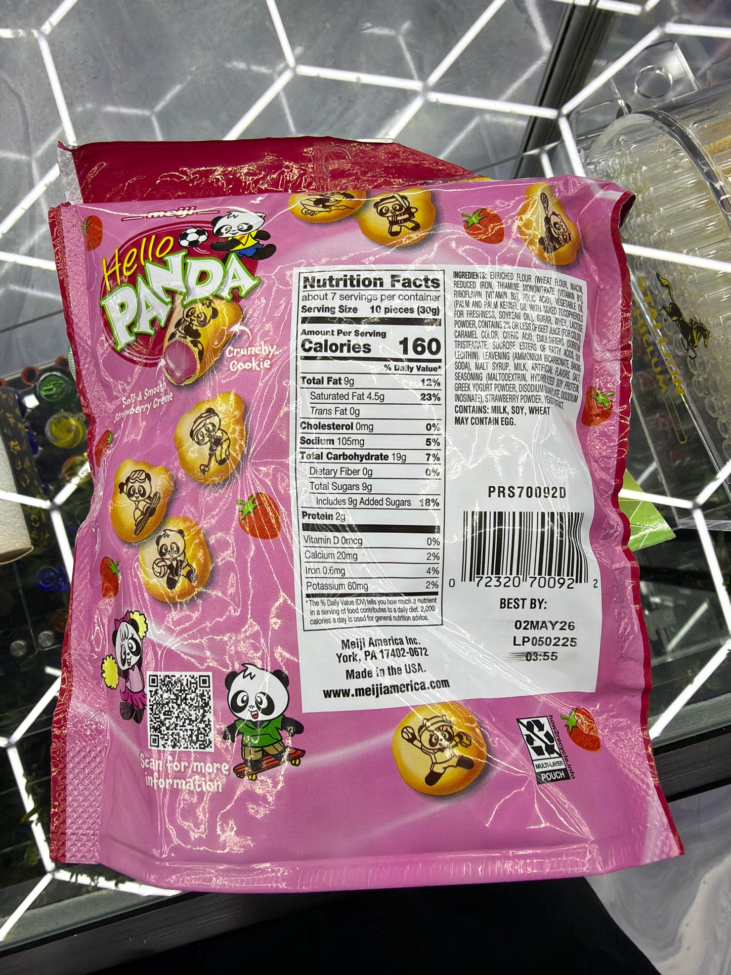 Hello Panda Bite Size Crunchy Cookie Strawberry