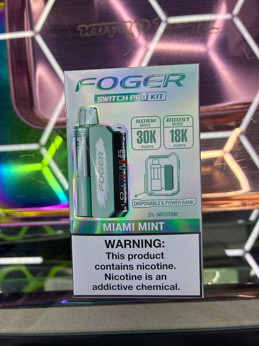 Fogger switch pro disposable kit 30k puffs Miami mint