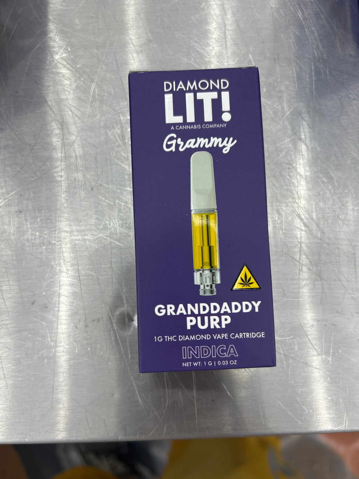 Diamond lit! Grammy 1g cartridge granddaddy purp indica
