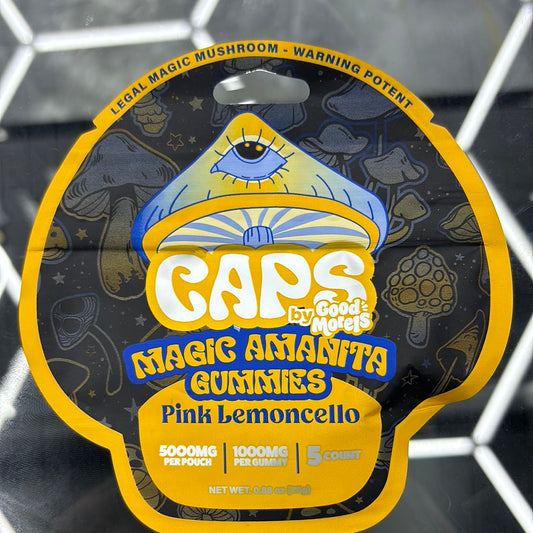 Caps, magical mushrooms, pink, lemon cello, 5000 mg