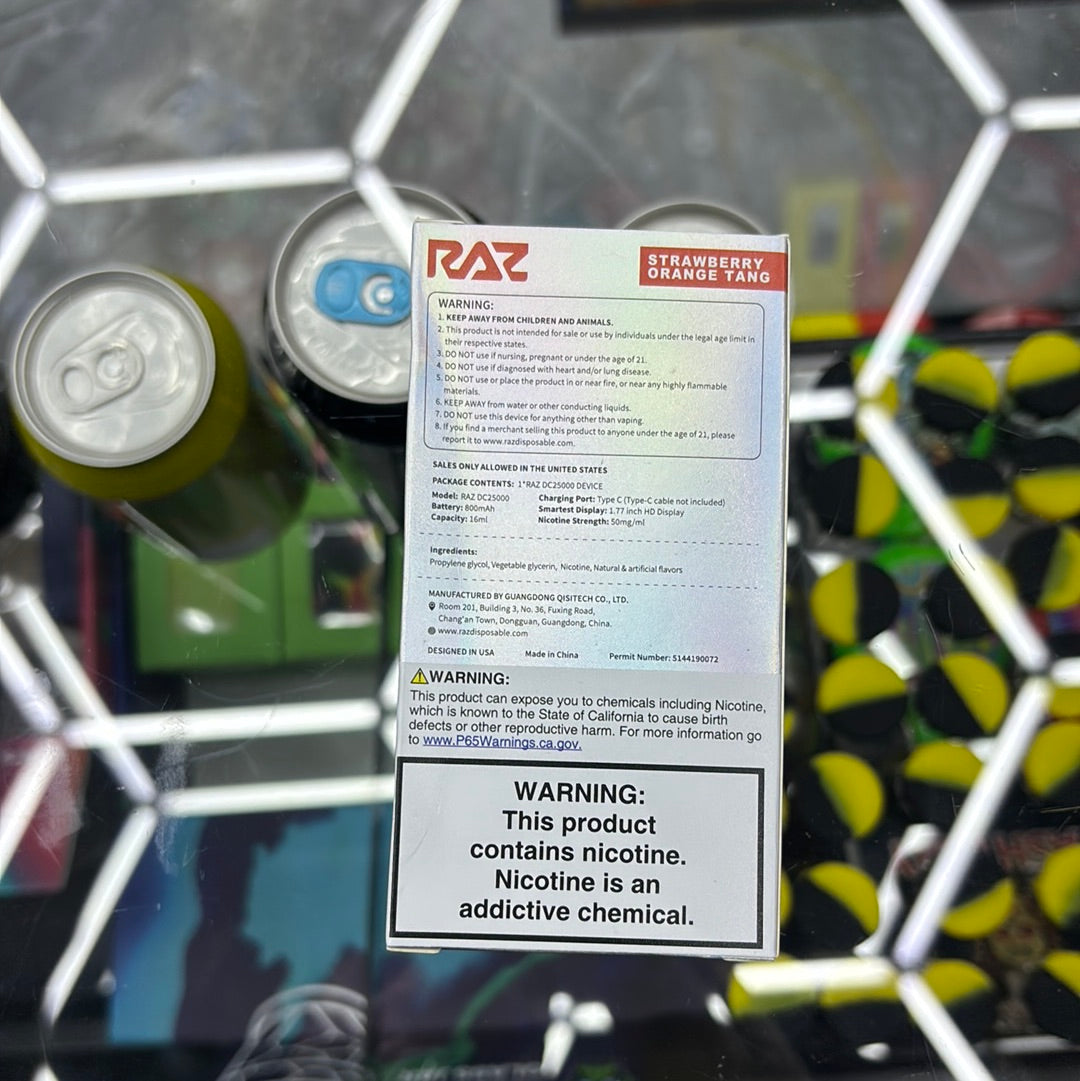 Raz dc25000 25k puffs strawberry orange tang ￼ ￼