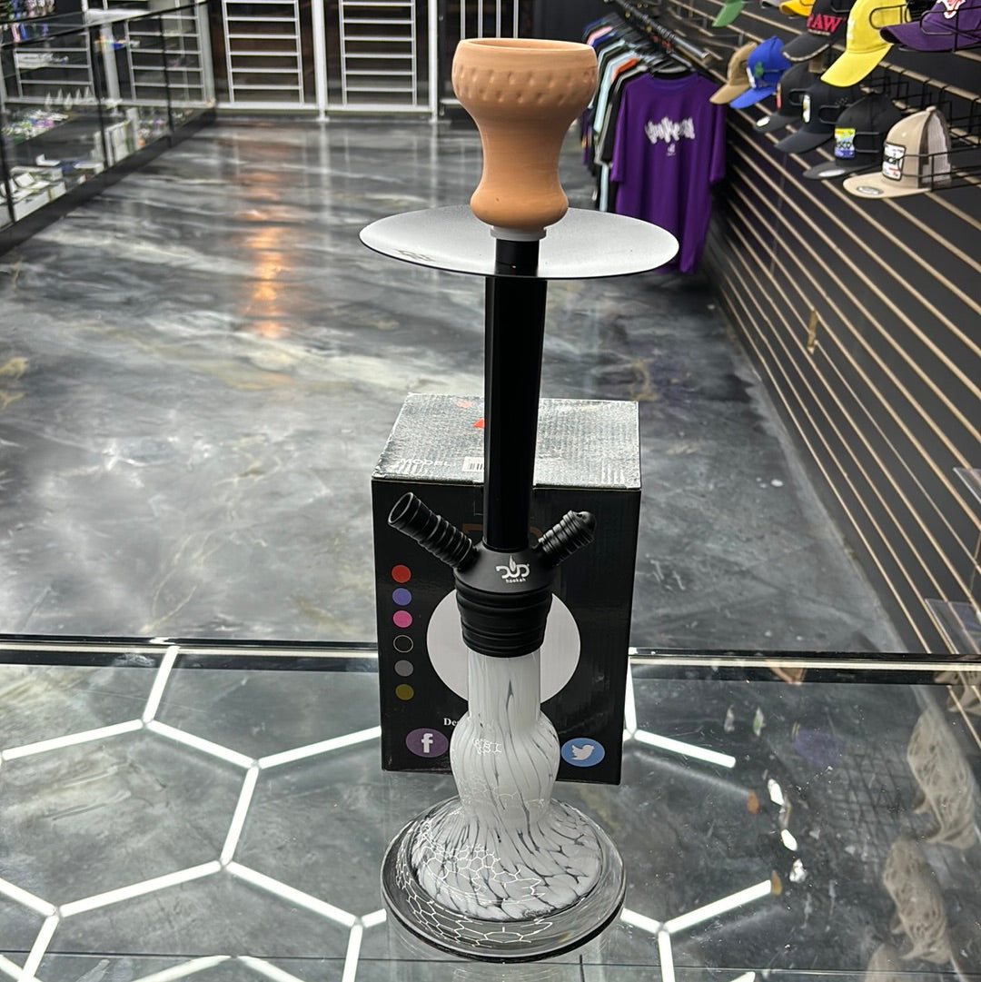 Dud hookah smokey white, and black