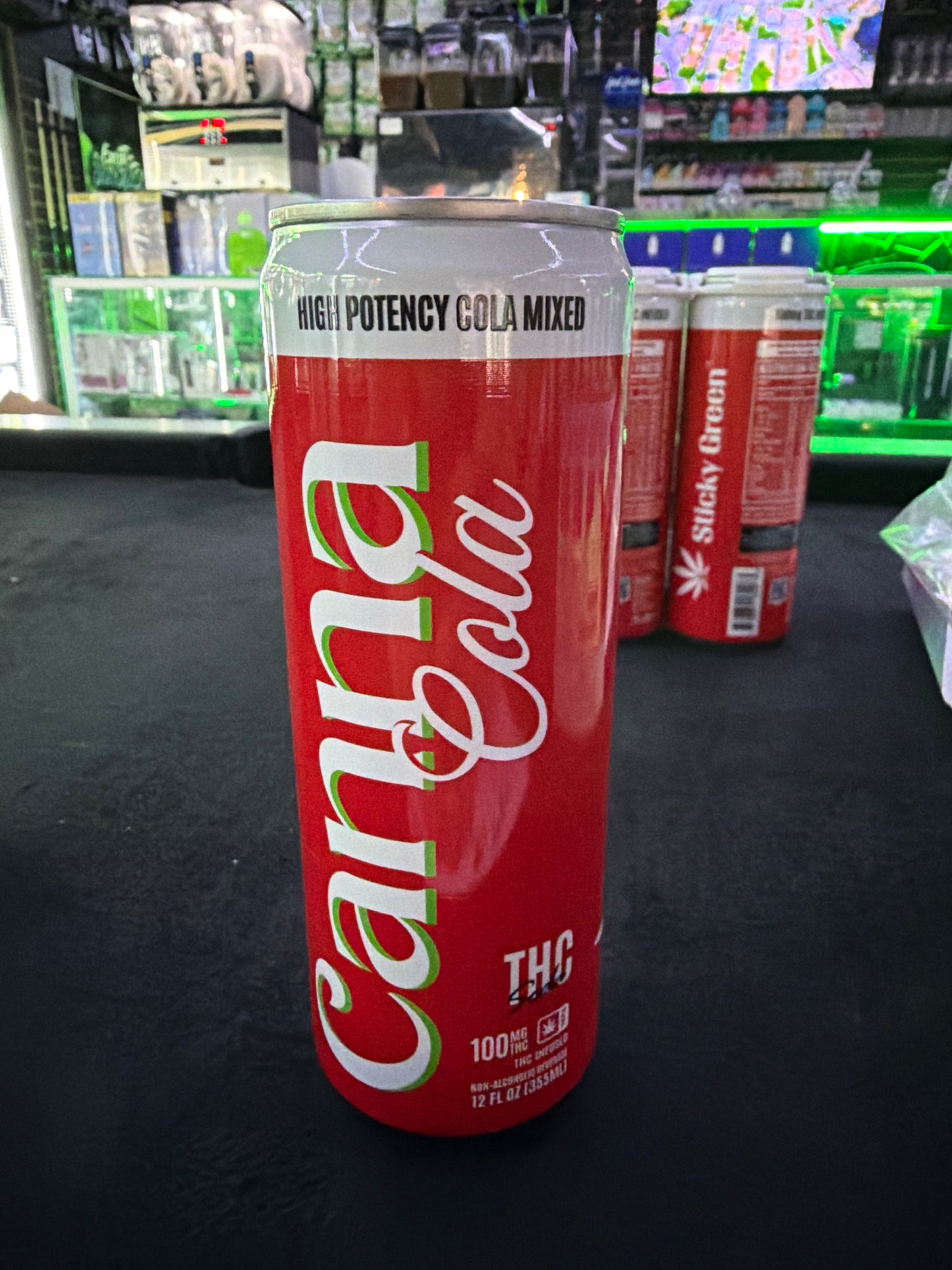 Sticky Green Canna Cola Thca seltzer 100mg