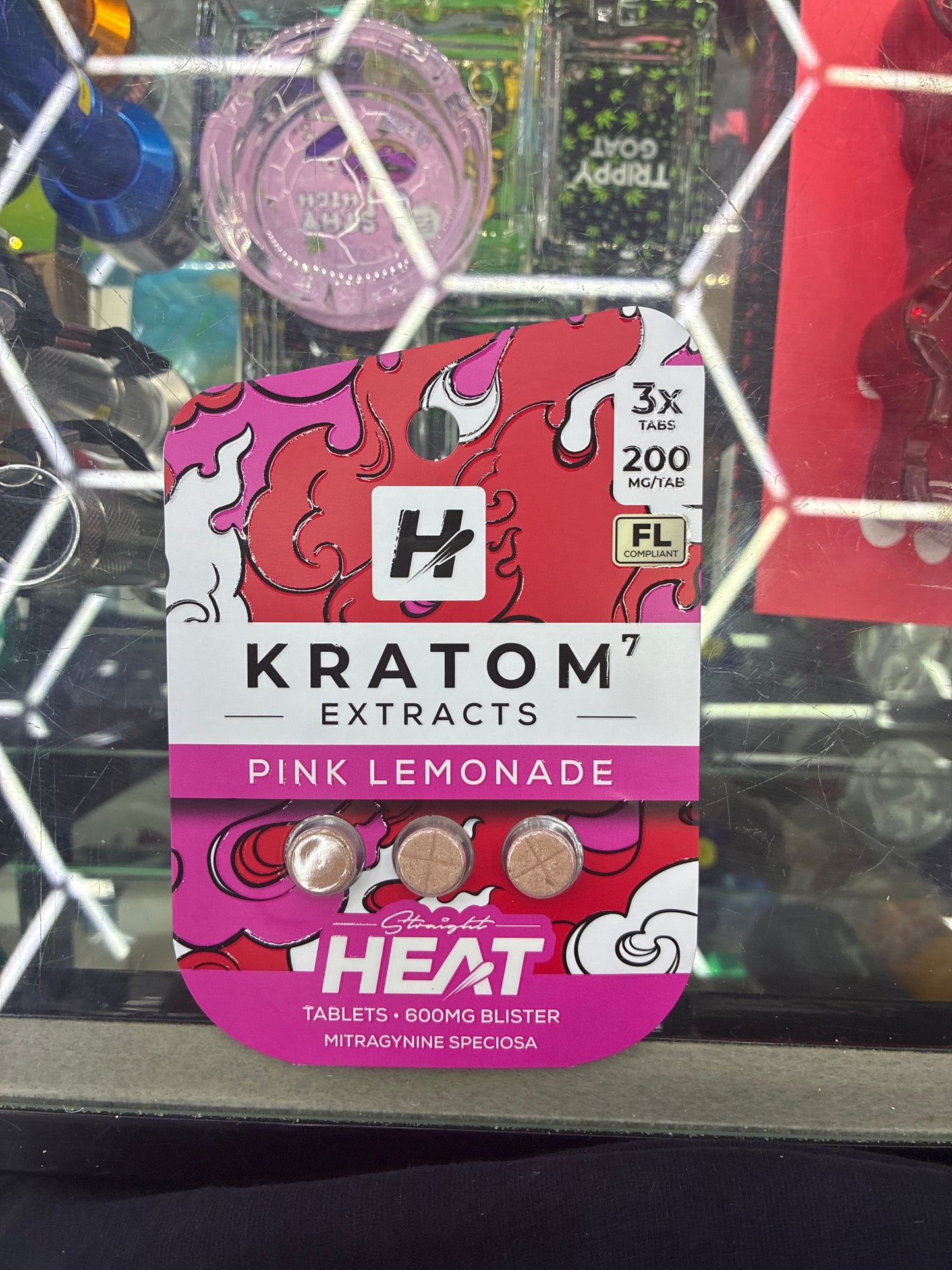Heat kratom extracts pink lemonade   200mg x3ct