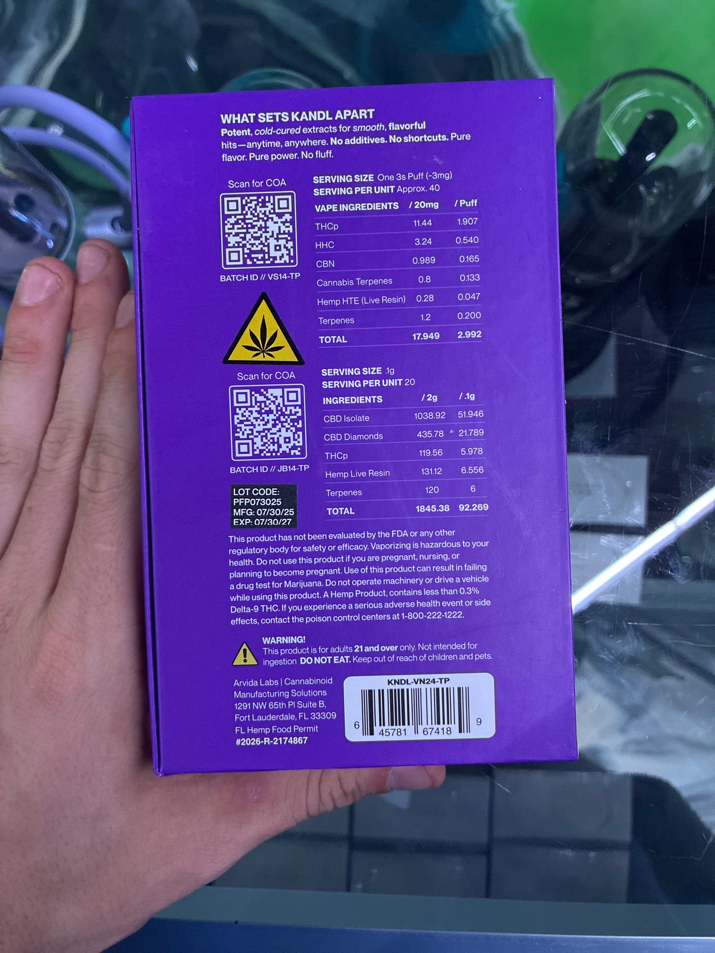 Kandl ritual kit concentrate vaporizer granddaddy purple indica