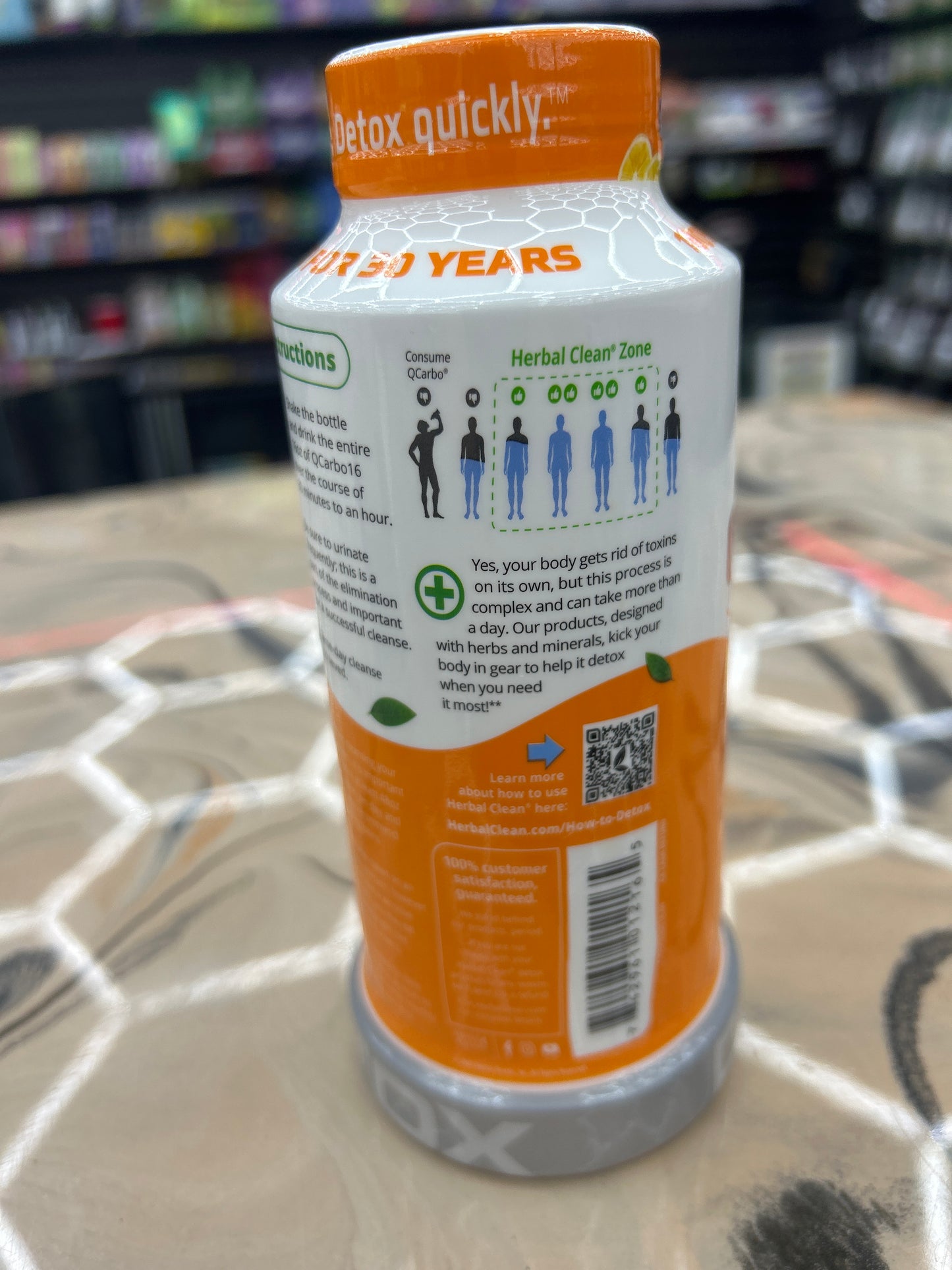 Q Carbo Herbo, clean one step, maximum cleanse, orange flavored detox