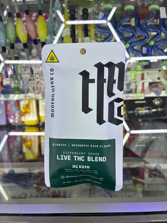 Modern Herb Co live Thc-a dispensary grade blend 1g cartridge og kush indica