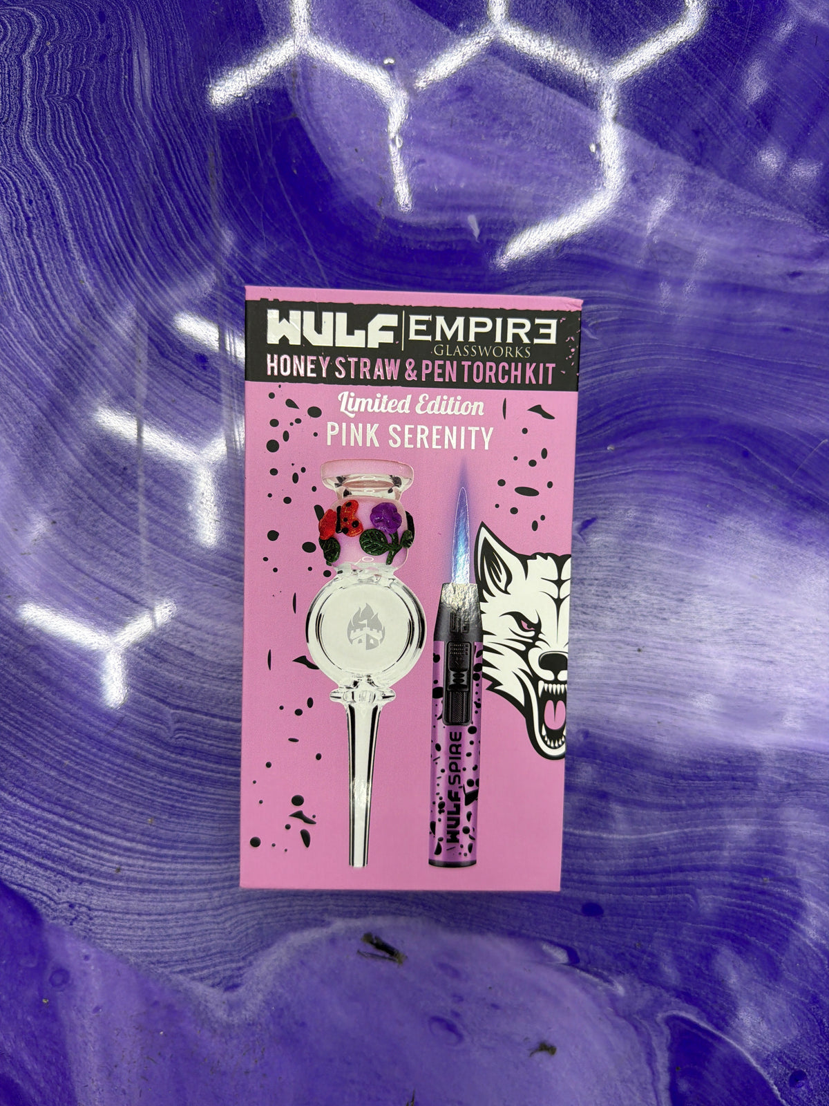 Wulf empire glass Works, honey, straw and pen torch kit Limited edition pink serenity
