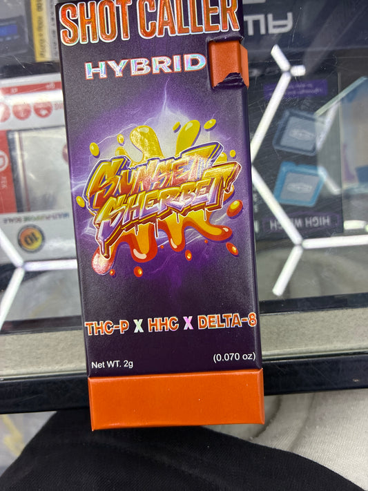 Shotcaller thcp x hhc x delta8 2g disposable hybrid sunset sherbet
