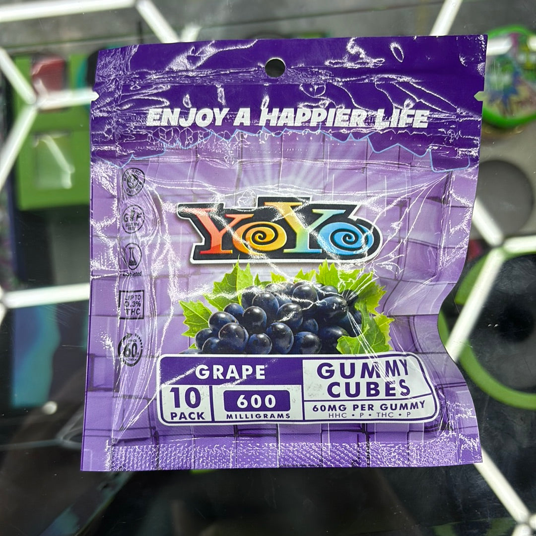 Yoyo grape gummy cubes 10 pack 600 mg ￼