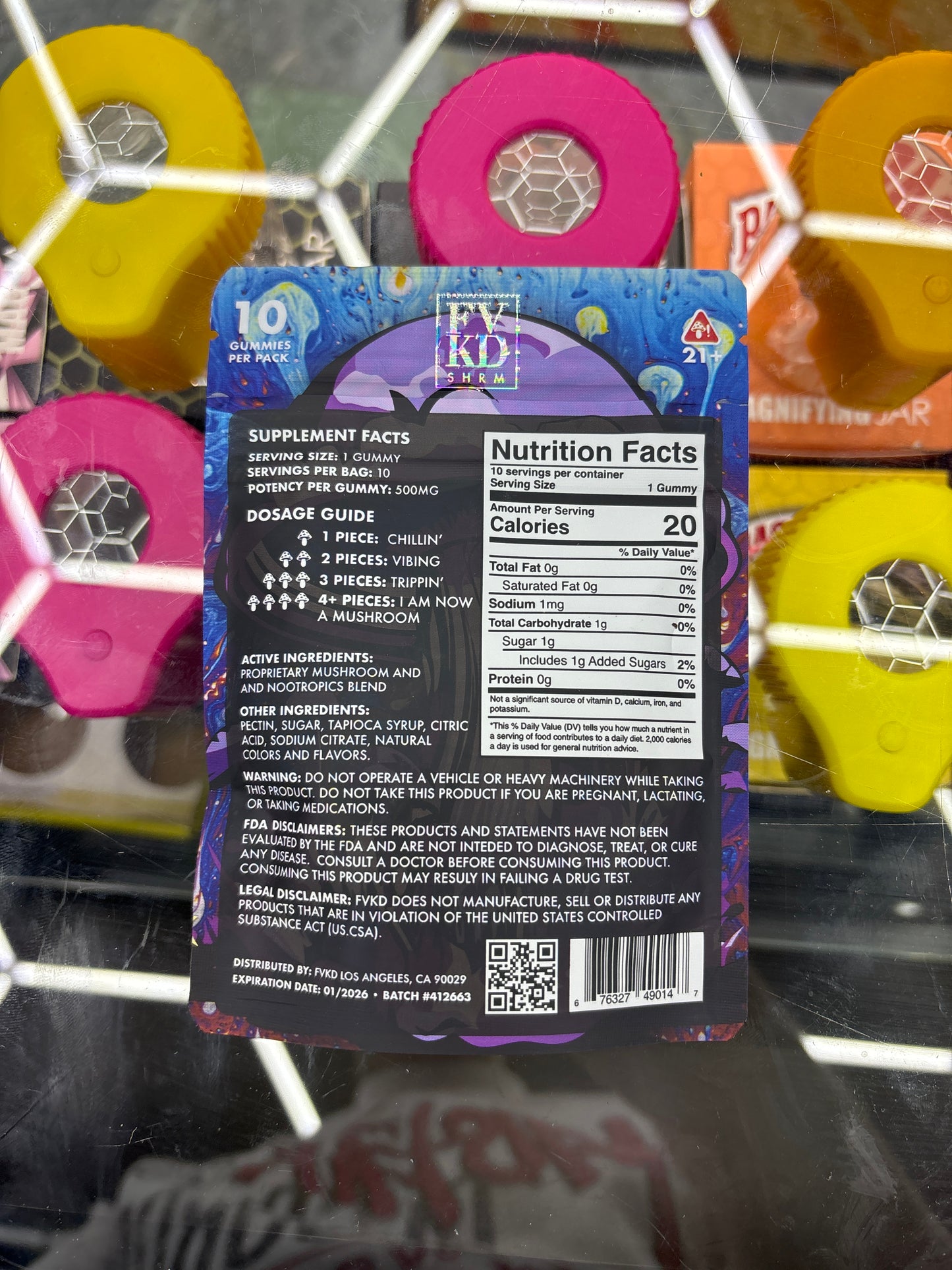 Fvkd enhance hypo mushroom gummy’s grape soda 500 MG per gummy 5000 MG per bag