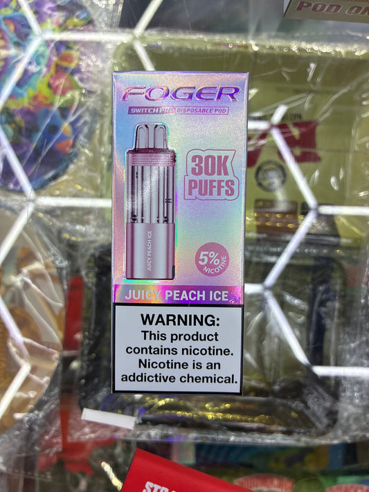 Fogger switch pro disposable pod 30k puffs juicy peach ice