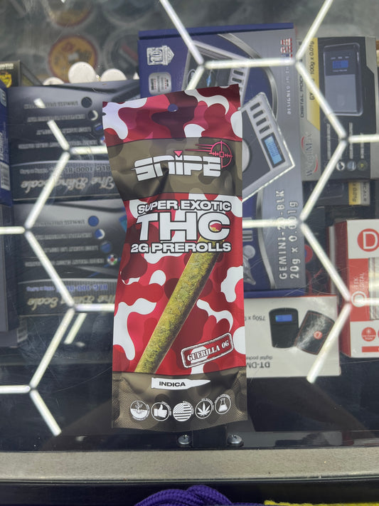 Snipe 2g thca super exotic preroll guerilla og indica