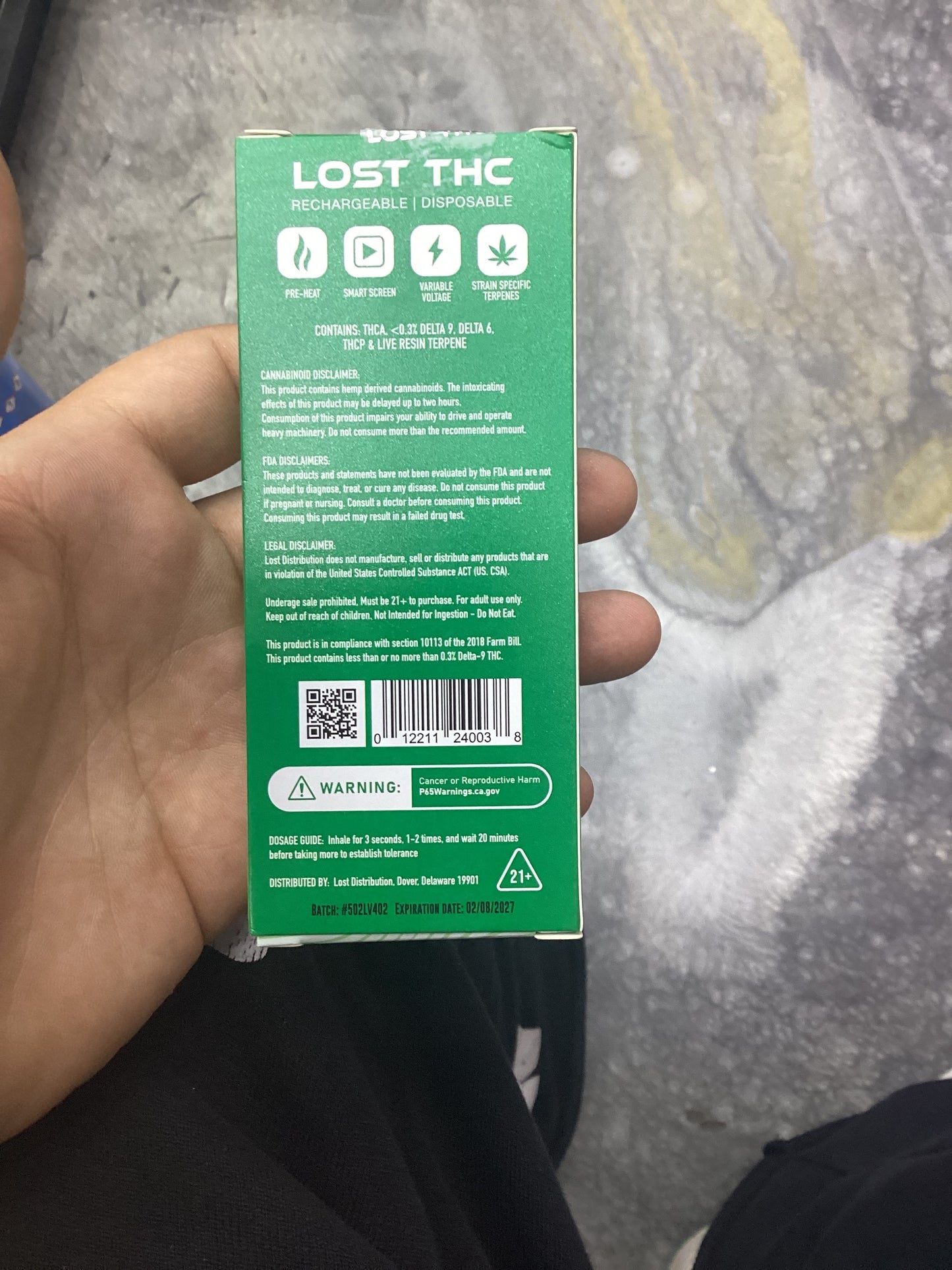 Lost thca melted diamonds 3g green crack hybrid