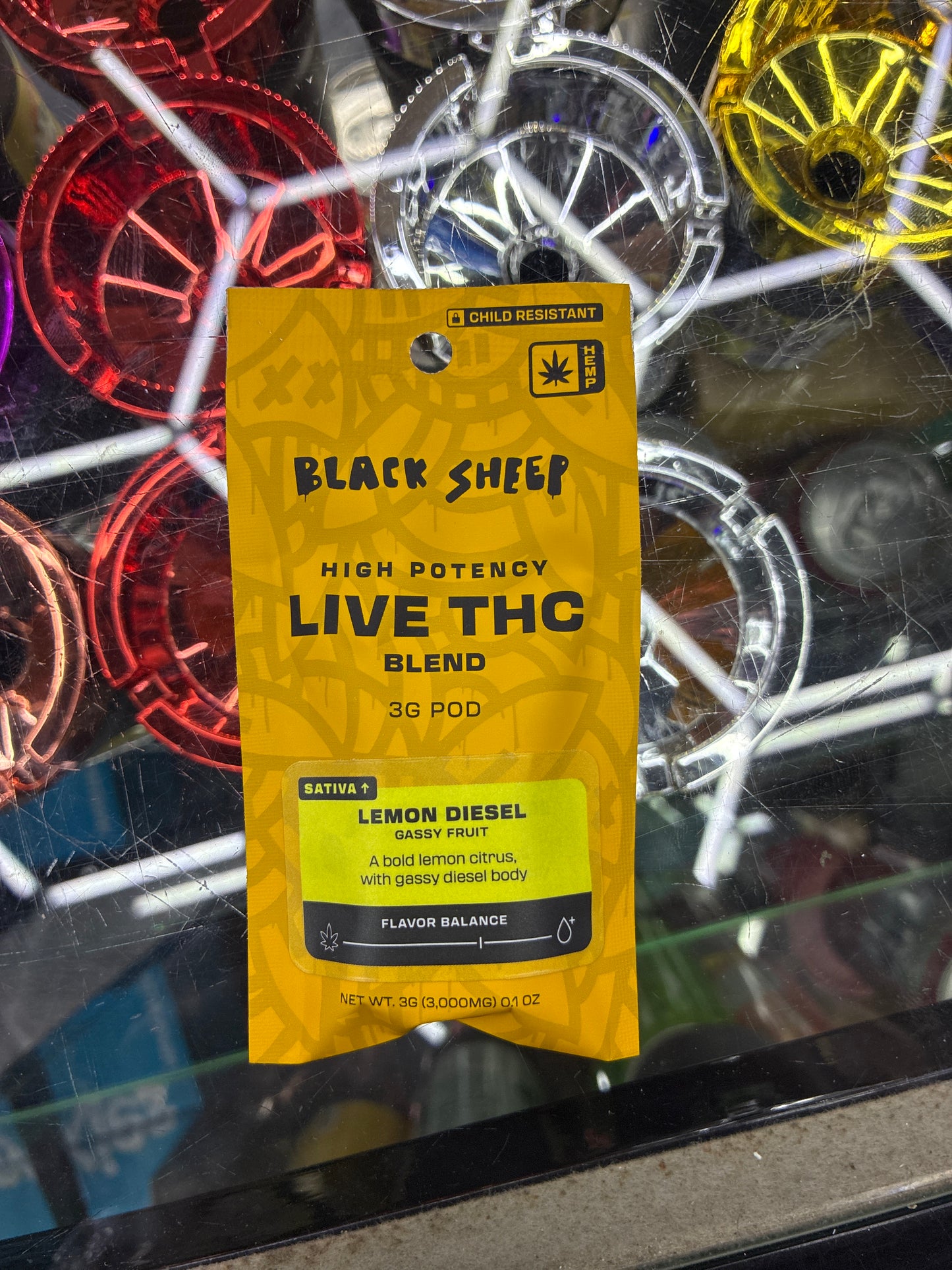Black sheep live thca 3g pod lemon diesel sativa