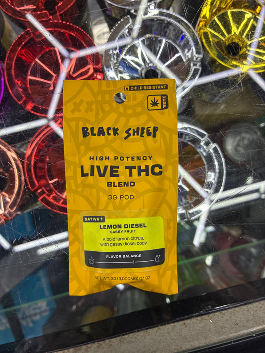 Black sheep live thca 3g pod lemon diesel sativa