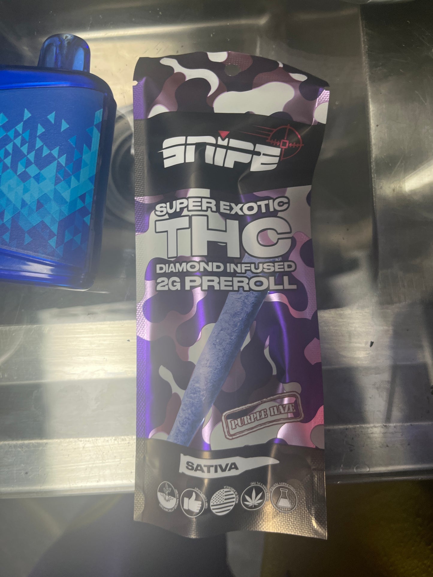 Snipe 2g thcp super exotic diamond preroll purple space cookie