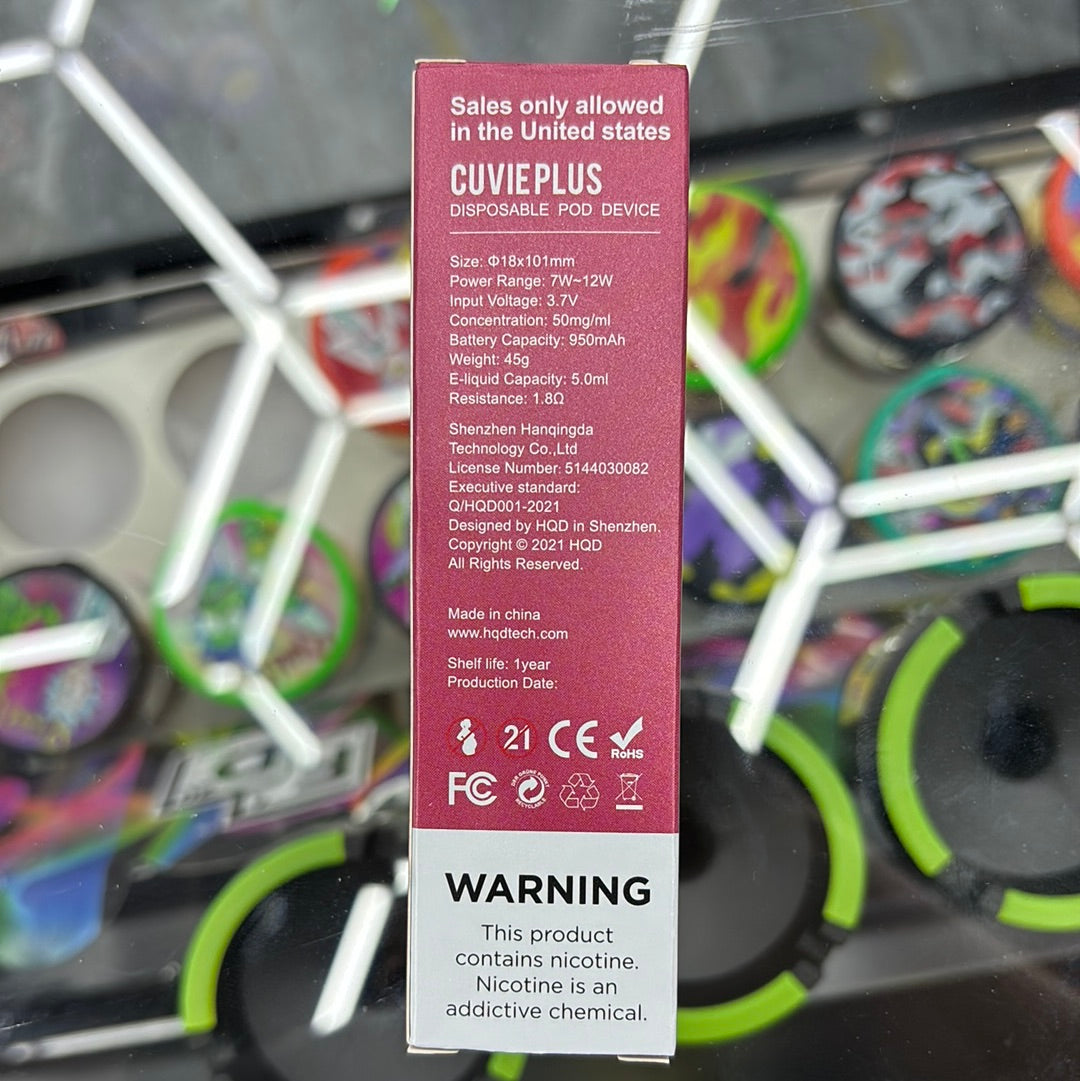 HQD peach ice, 1200 puffs curvie plus