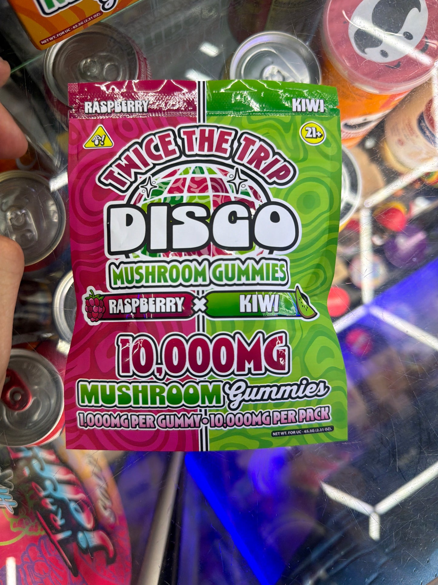 Disco Twice The Trap Mushroom gummies 10ct x 1000mg Raspberry/ Kiwi