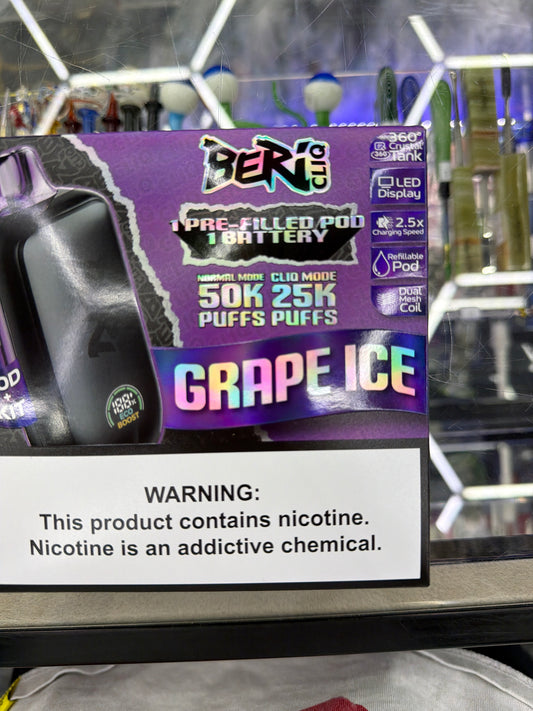 Beri Cliq 50K Puffs Pod + Kit (Grape Ice)