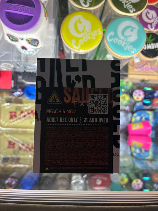 Half bakd 4g live sauce cartridge peach ring indica