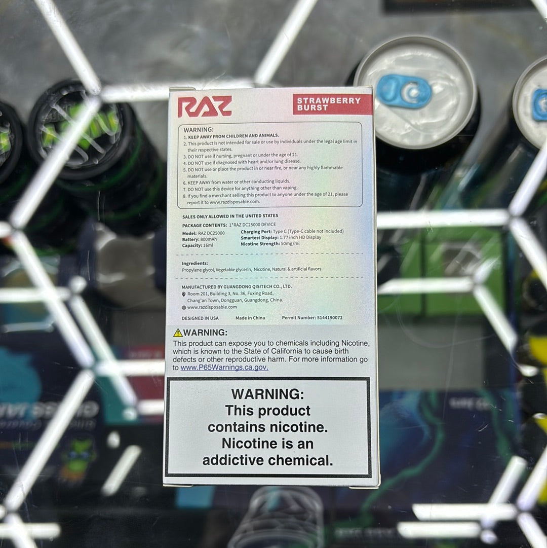 Raz dc25000 25k puffs strawberry burst ￼ ￼