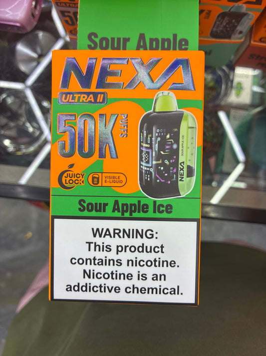 Nexa ultra II 50k puffs sour apple ice
