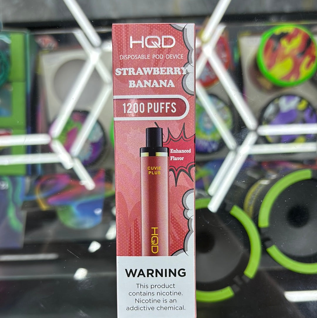HQD strawberry banana, 1200 puffs curvie plus