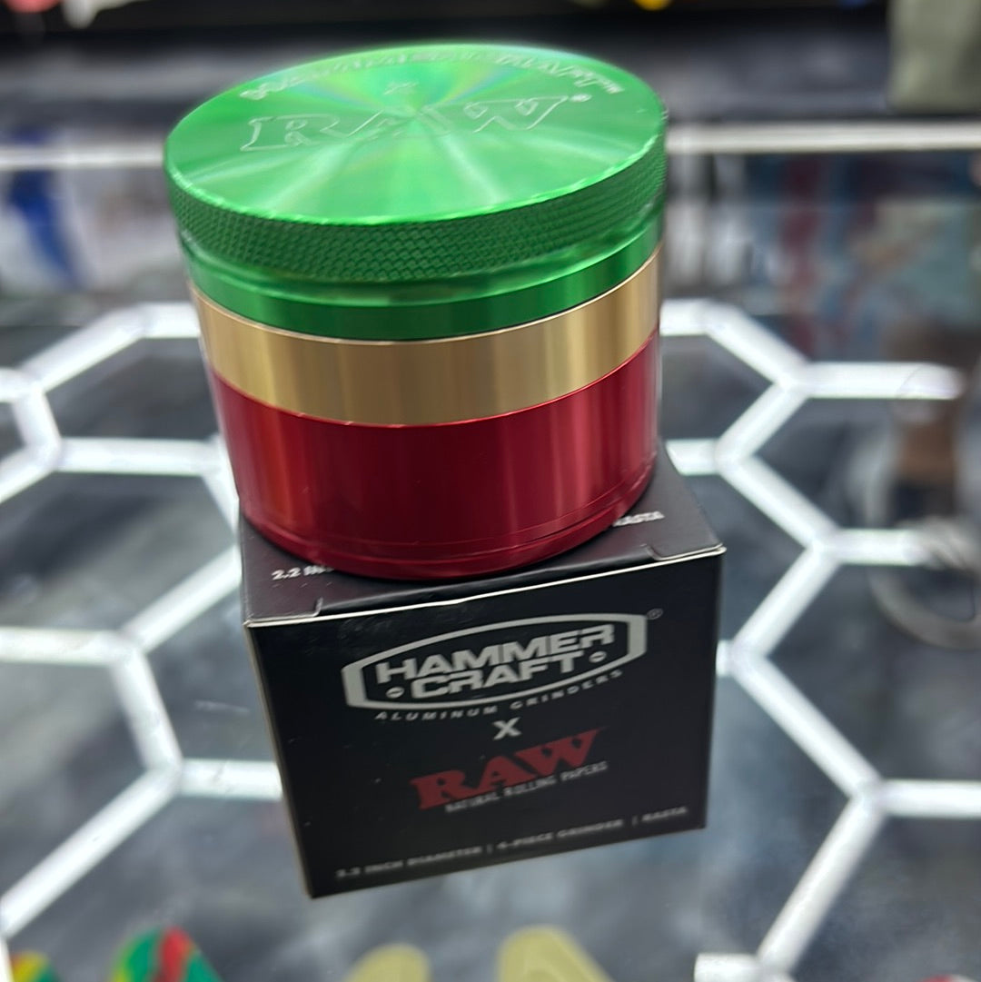 Raw X hammer craft 2.2 inch diameter, 4 piece grinder Rasta