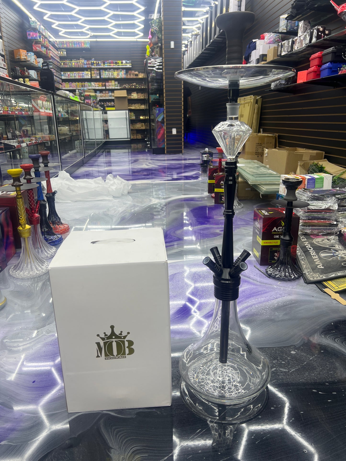 Mob diamond hookah 34’ black
