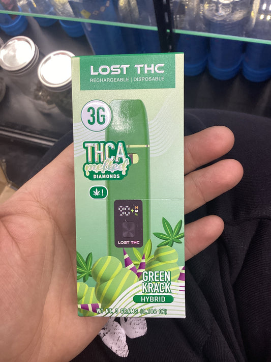 Lost thca melted diamonds 3g green crack hybrid