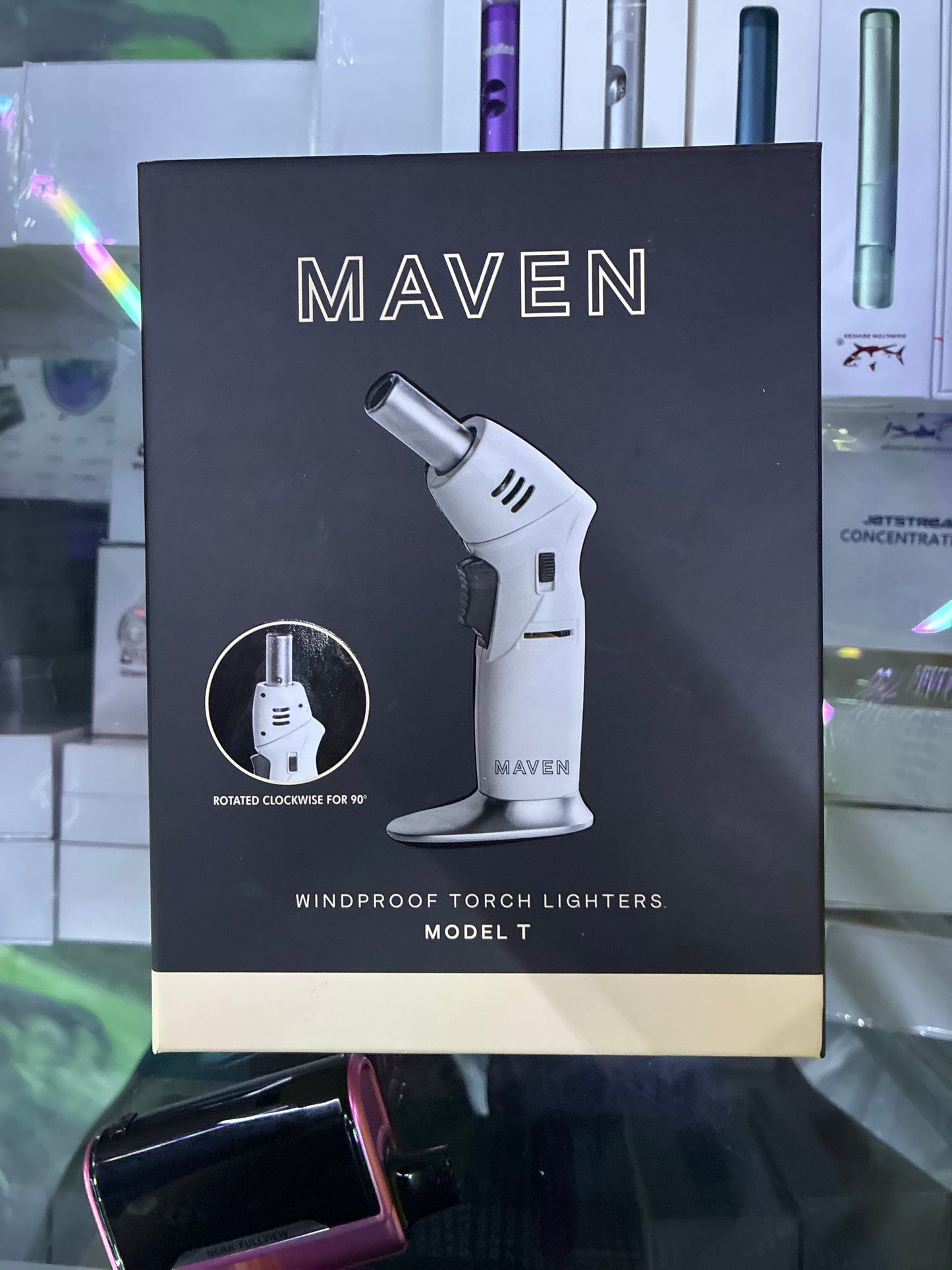 Maven windproof torch lighter model t white